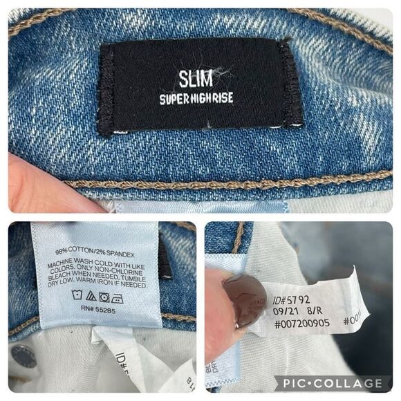 Express Slim Super High Rise Distressed Jeans Light Wash Women 8 Regular NWT - Picture 10 of 10